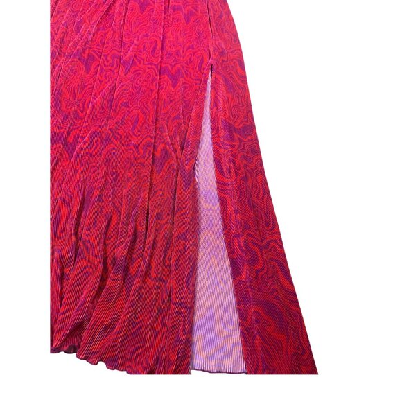 NWT Nina Parker Prism Maxi Dress Keyhole Pleated Orange Pink 3X - Picture 7 of 9